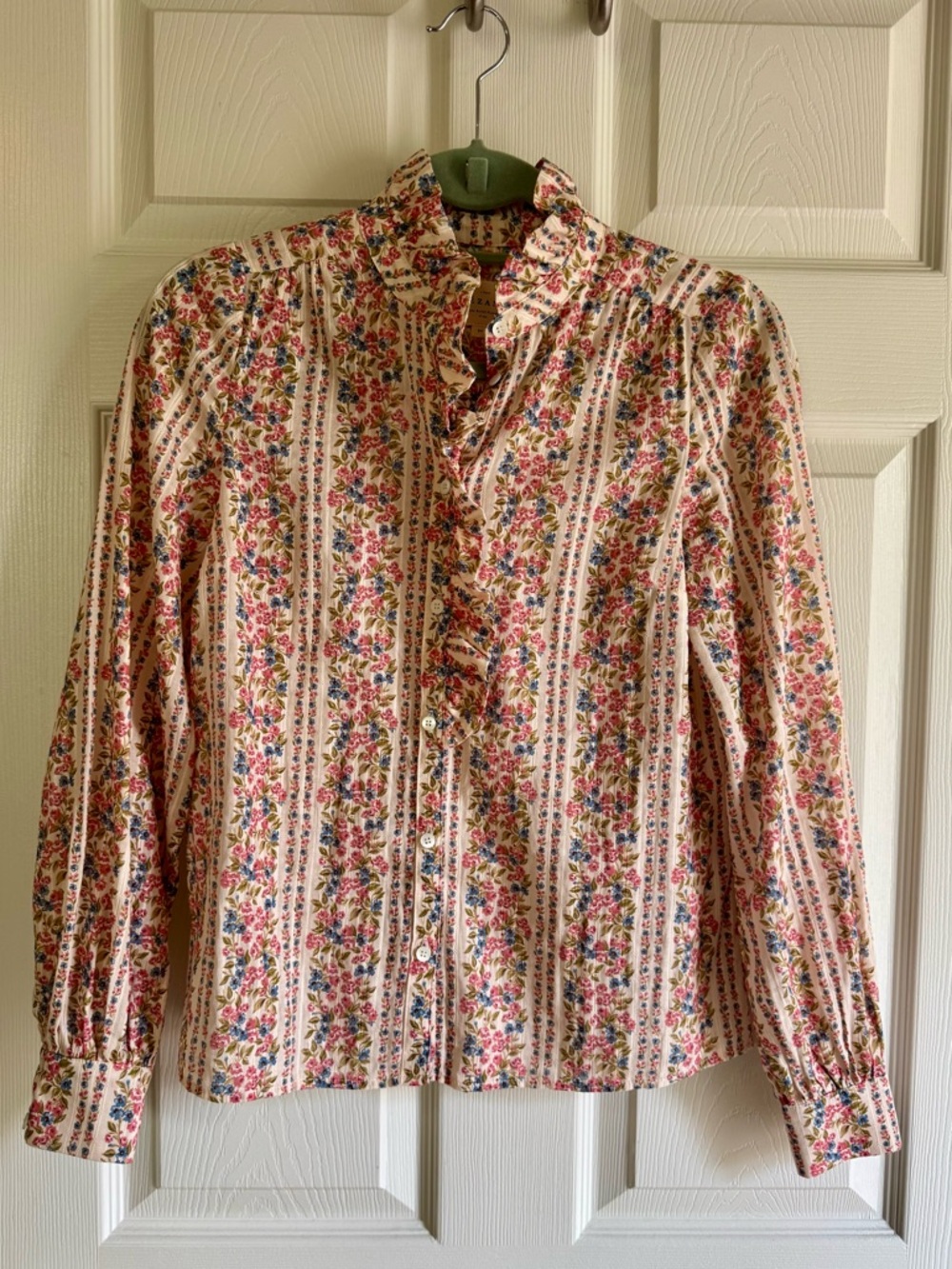 Sezane Chlo Floral Cotton Blouse Size 34 / XS